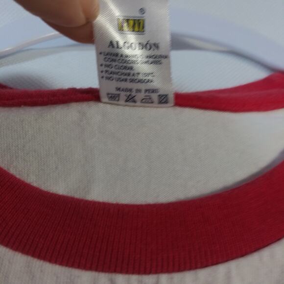 Sydney White Red Sonrie Cada Ria Short Sleeve Crew Neck Size Small - Picture 8 of 8